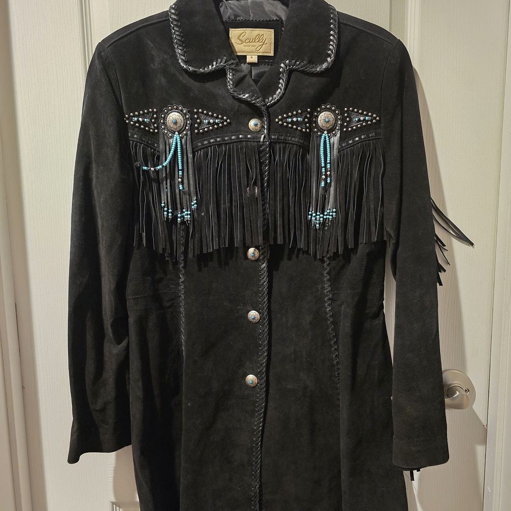 Scully Women's Black Suede Fringe Jacket
